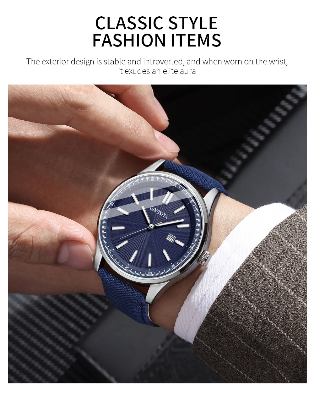 QINGXIYA Original Man Wristwatch Top Luxury Waterproof Luminous Date Quartz Watch For Men Sport Leather Men's Watches Reloj
