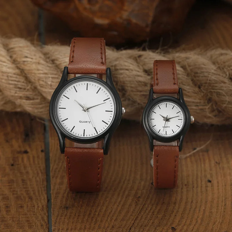 Simple Vintage Classic Couple Watches 2025 Women for Men Watches New Leather Strap Quartz Wristwatches Relogio Montre