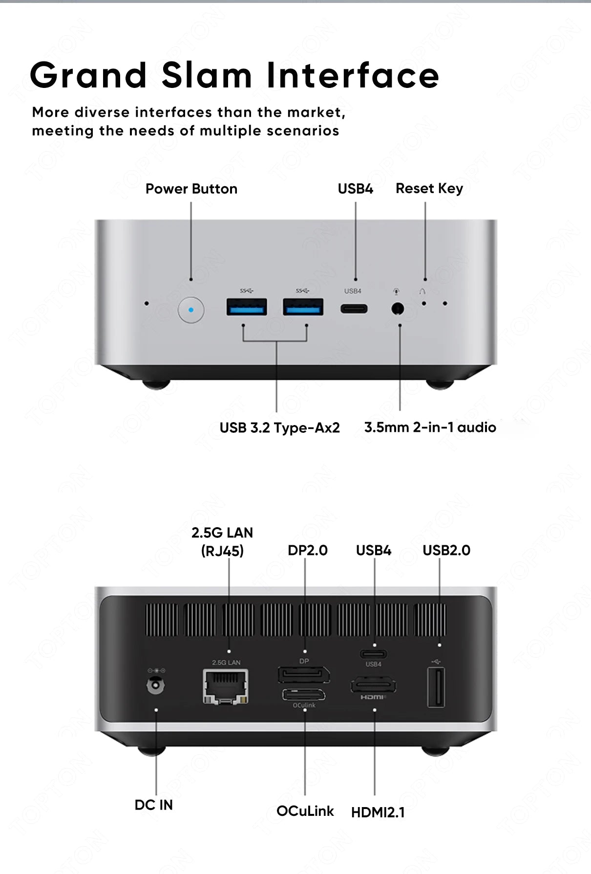 MINISFORUM AI X1 370 255 Mini Computer AMD Ryzen AI 9 HX 370 R7 255 OCuLink 2*USB4 Built-in Dual Speaker Gaming Desktop PC WiFi7