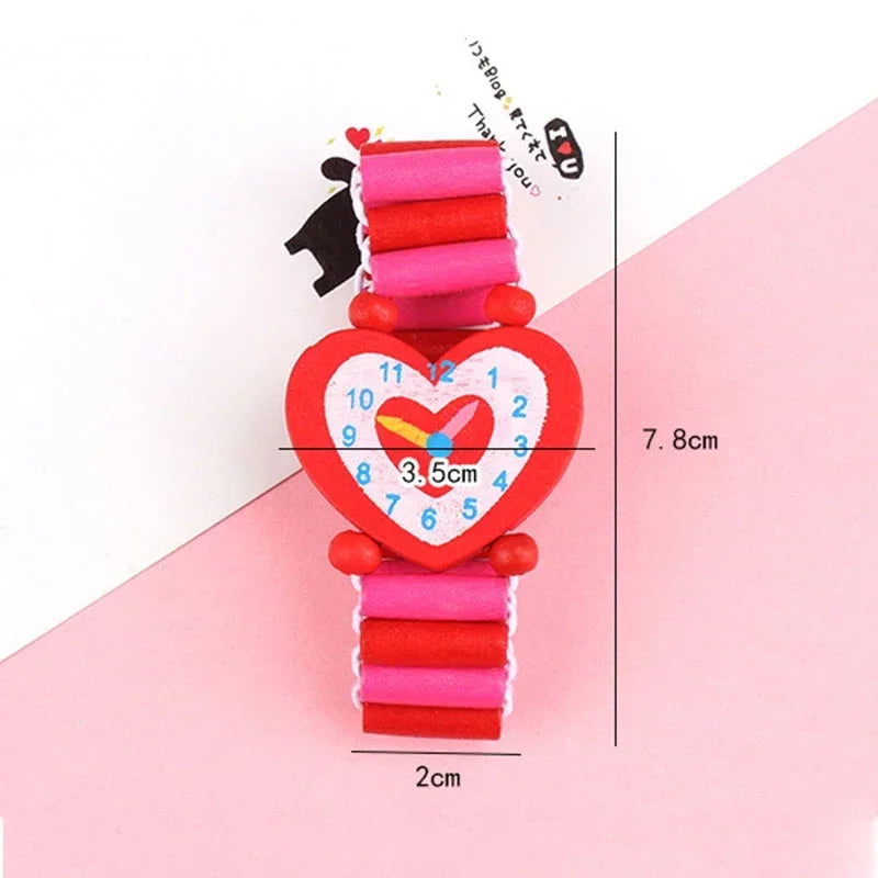 1 Cute Wooden Wristwatches Nice Cartoon Crafts Bracelet Watches Handicrafts Toys for Kids Learning Education Party Favors
