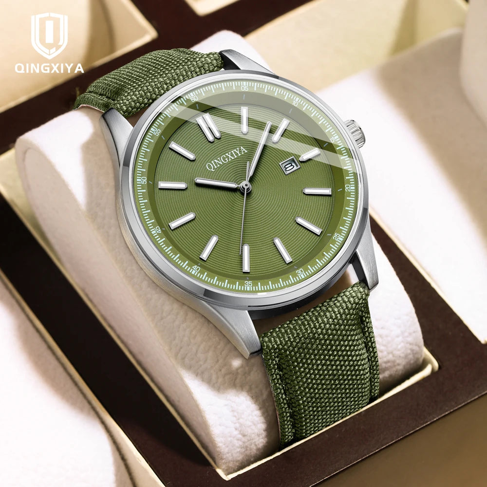 QINGXIYA Original Man Wristwatch Top Luxury Waterproof Luminous Date Quartz Watch For Men Sport Leather Men's Watches Reloj