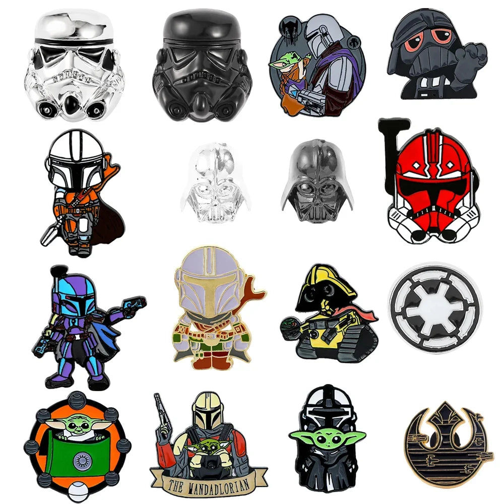16 Pcs Anime Individuality Cartoon Brooch Creativity Robot Enamel Pin Backpack Clothing Jewelry Metal Badge Accessories Gift