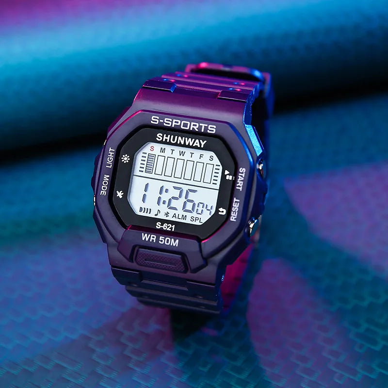 UTHAI Children Boys Girls Student Electronic Watch Macaron Colorful Men and Women Sports Alarm Clock Waterproof Square Watches
