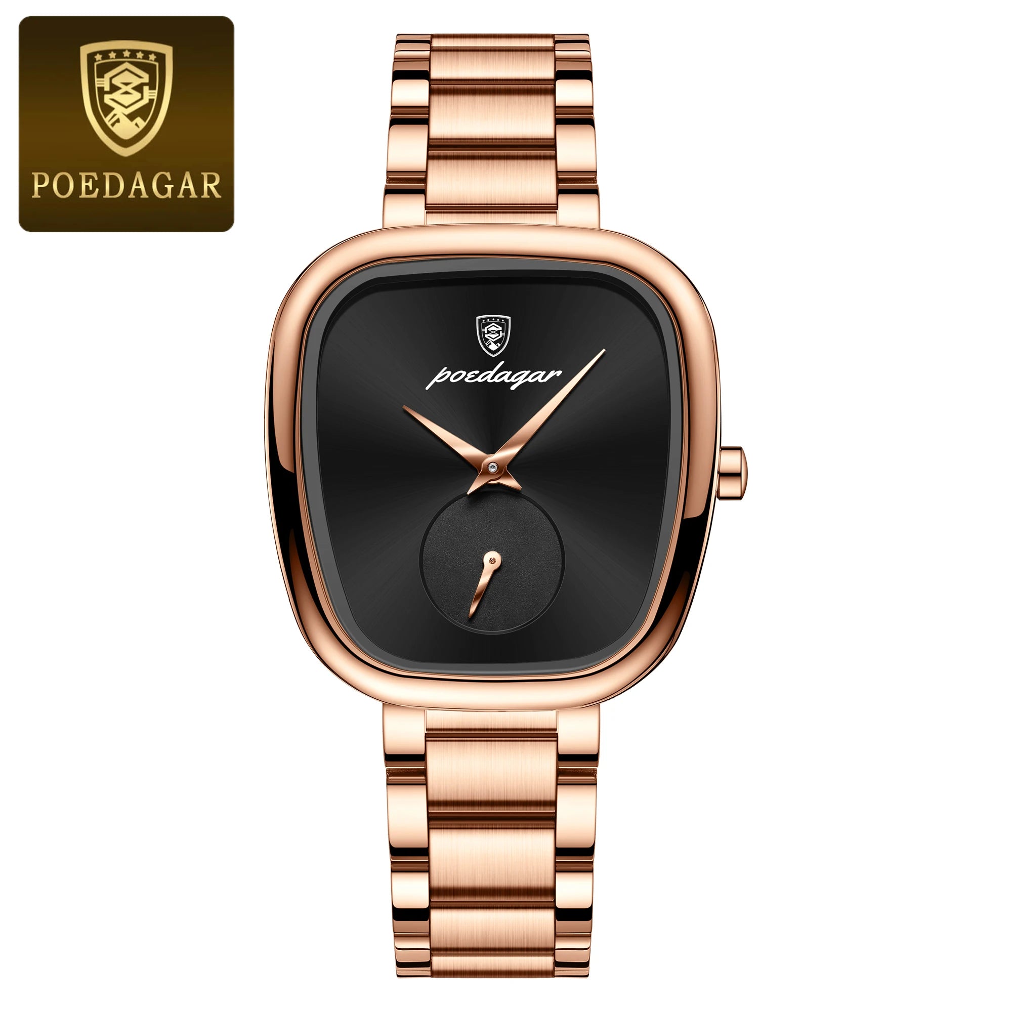 POEDAGAR Unique Elegant Ladies Watch Stainless Steel Waterproof Quartz Watches For Women High Quality Woman’s Stylish Wristwatch