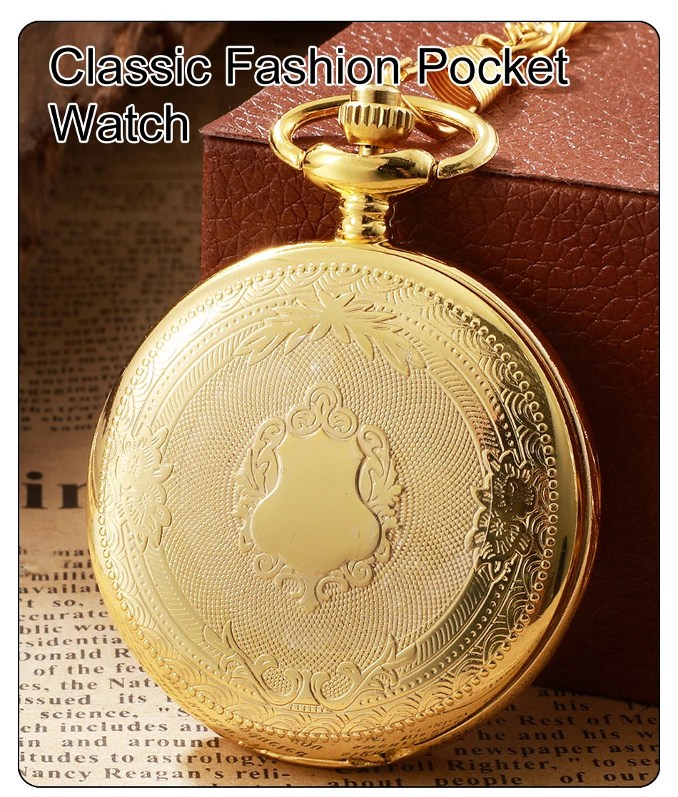 Antique Steampunk Vintage Roman Numerals Quartz Pocket Watch Multicolor Case Necklace Pendant Clock Chain Mens Women