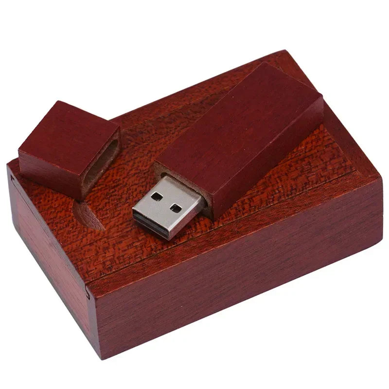 JASTER Free custom logo Photography wooden with box USB 2.0 Flash Drives64GB 32GB 16GB 8GB 4GB Memory stick Business gift U disk