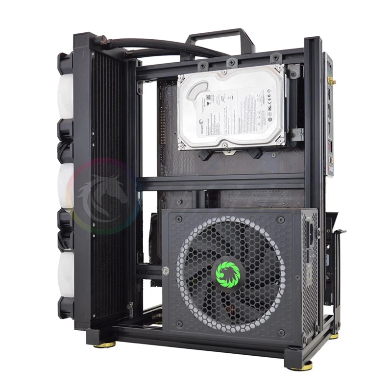 Open Computer Chassis DIY Creative Aluminum Frame Air Water Cooler 360 MOD ATX/ ITX / MATX Frame Desktop Case