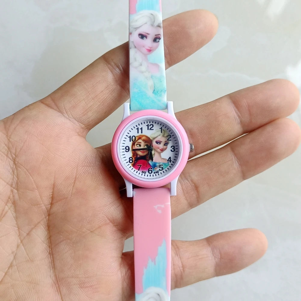 MINISO Cartoon Superhero Princess Unicorn Butterfly  Silicone Kids Children Boys Girls Quartz Birthday Party Gift Watches