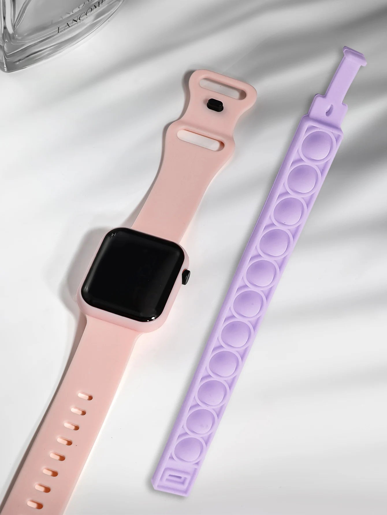 2PCS Children's Smart Watch Bracelet Simple and Fashionable Student Outdoor Sports Electronic Watch Gift for Boys and Girls
