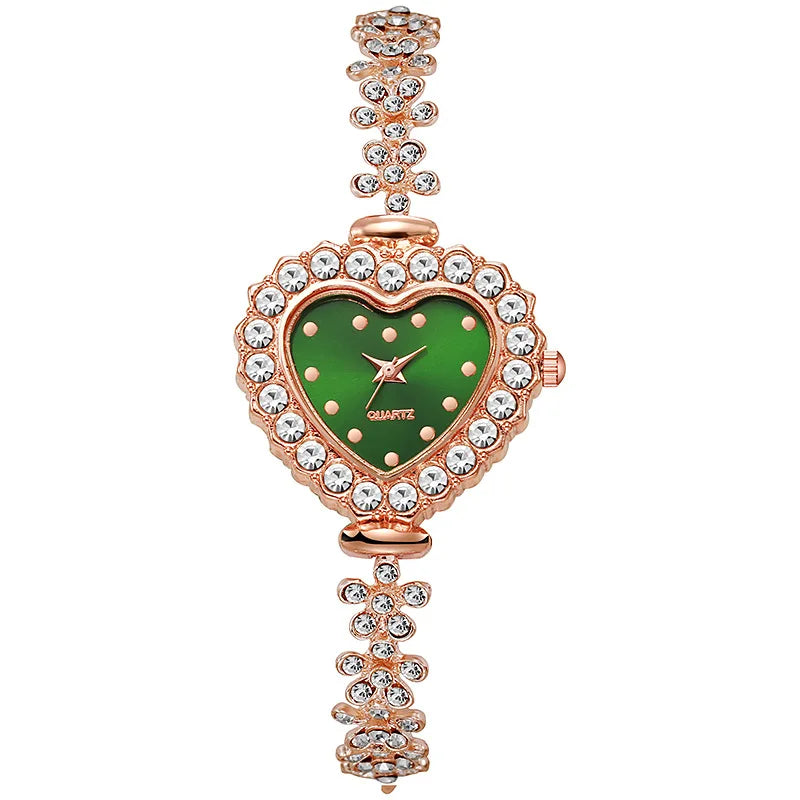 Ladies' Fashion And Exquisite Heart-Shaped Dial Quartz Watch for Women（Without Box）