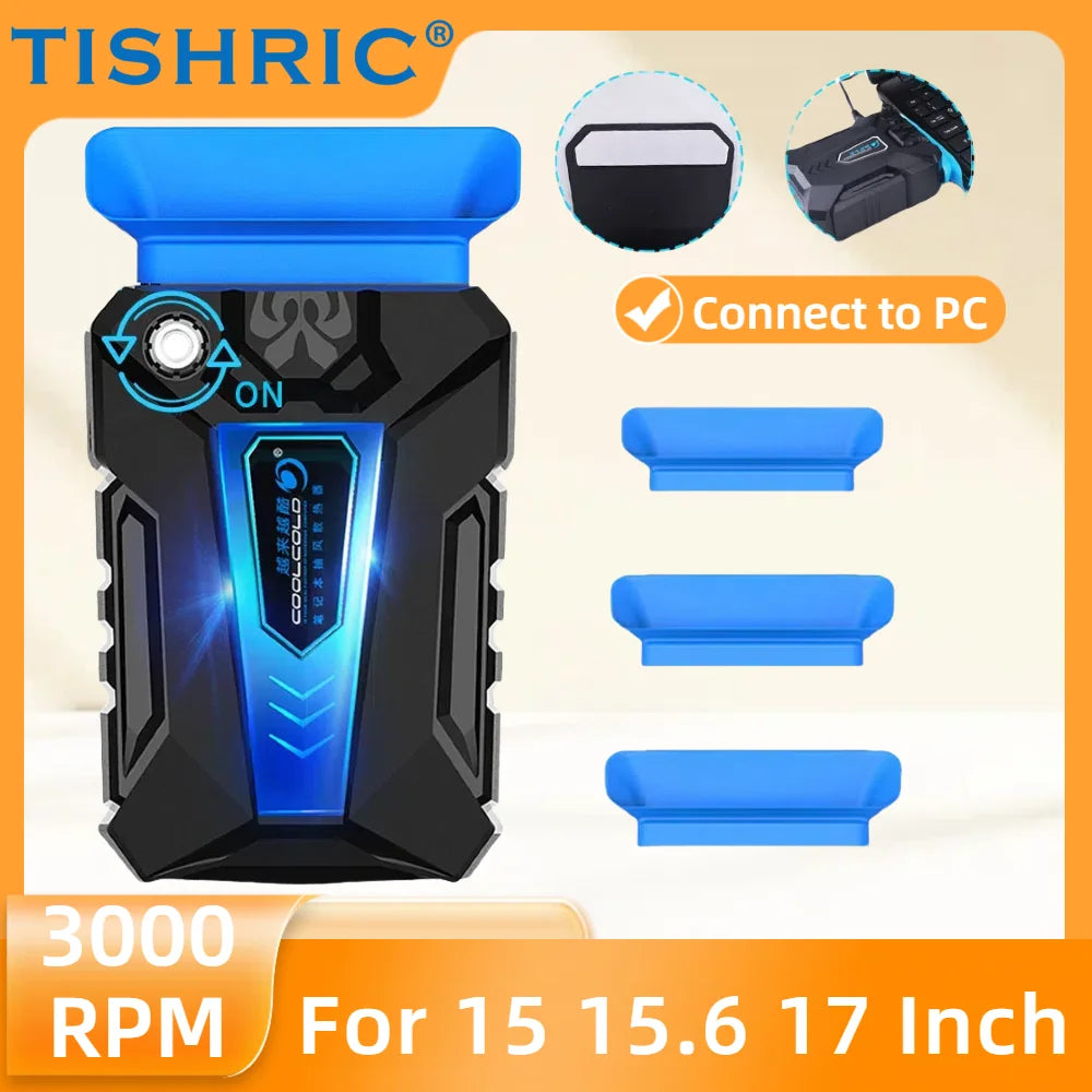 TISHRIC Portable Laptop Cooler External Extracting Laptop Cooling Fan Air Cooler Notebook For 15 15.6 17 Inch Laptop Accessories