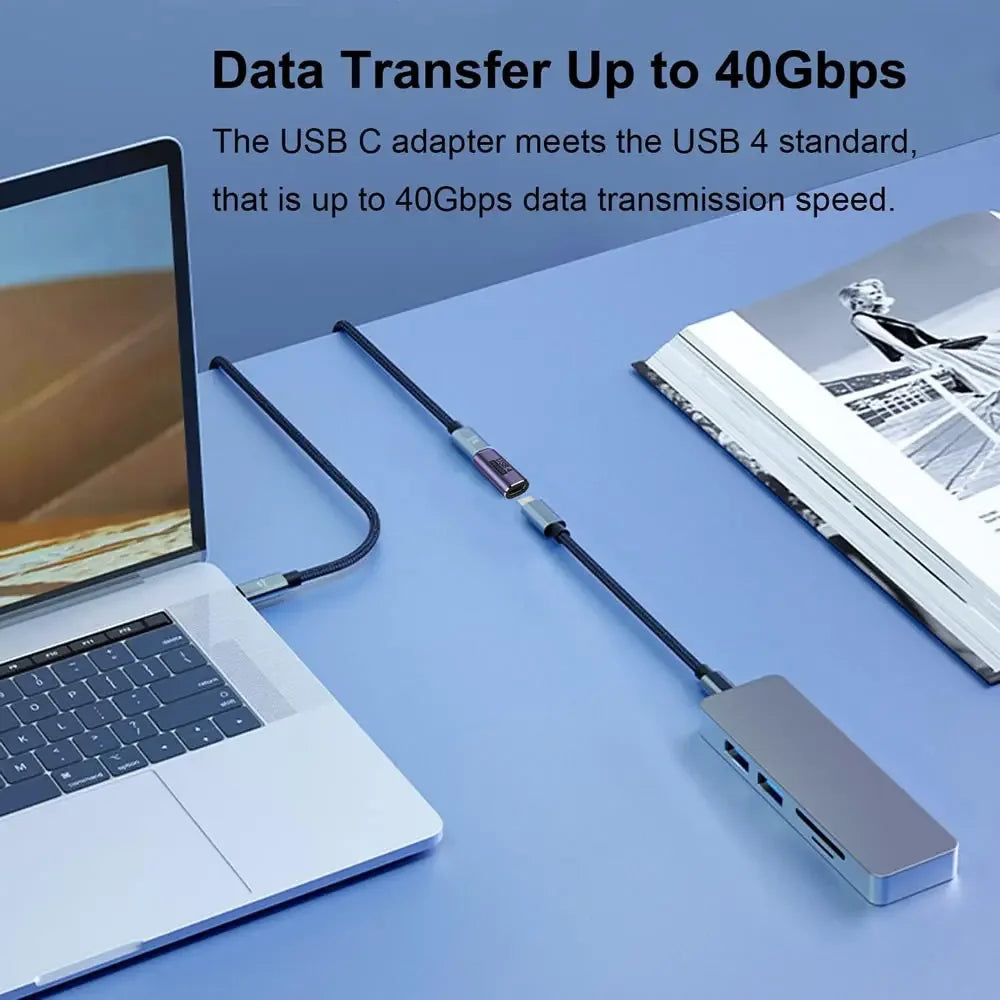 USB4.0 Thunderbolt3 40Gbps Type C Female to Type C Female Coupler Adapter For Super Fast Charger Data Transfer 8K 4K Video Cable