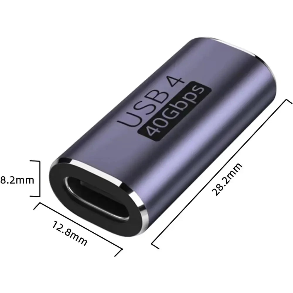 USB4.0 Thunderbolt3 40Gbps Type C Female to Type C Female Coupler Adapter For Super Fast Charger Data Transfer 8K 4K Video Cable
