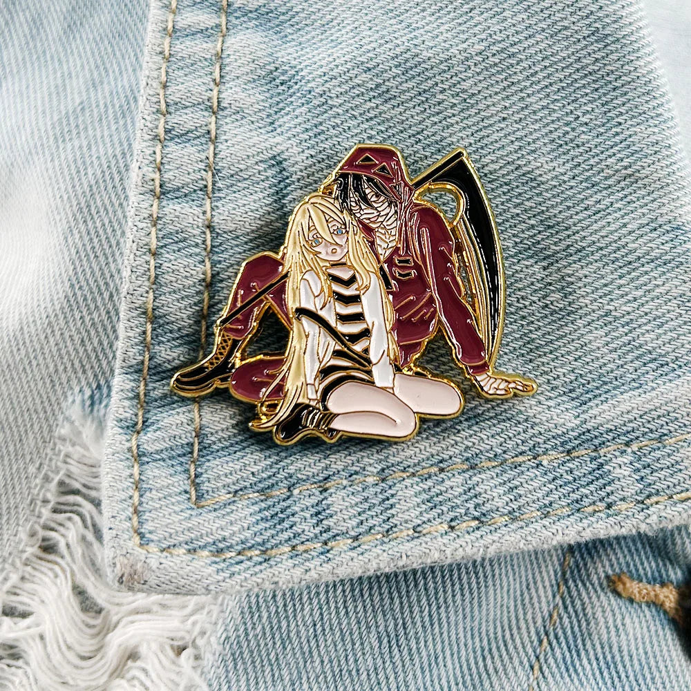 RPG Angels of Death Enamel Pin Isaac Foster And Rachel Gardner Lapel Pin Satsuriku no Tenshi Jewelry Gift