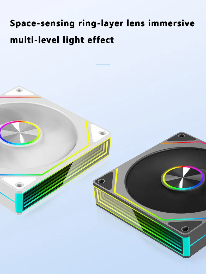 ICE Whale Prism 4RS Plus ARGB PC Case Fan 14cm Infinity Mirror Design Motherboard Light Sync 4PIN PWM CPU Cooler Fan ventilador