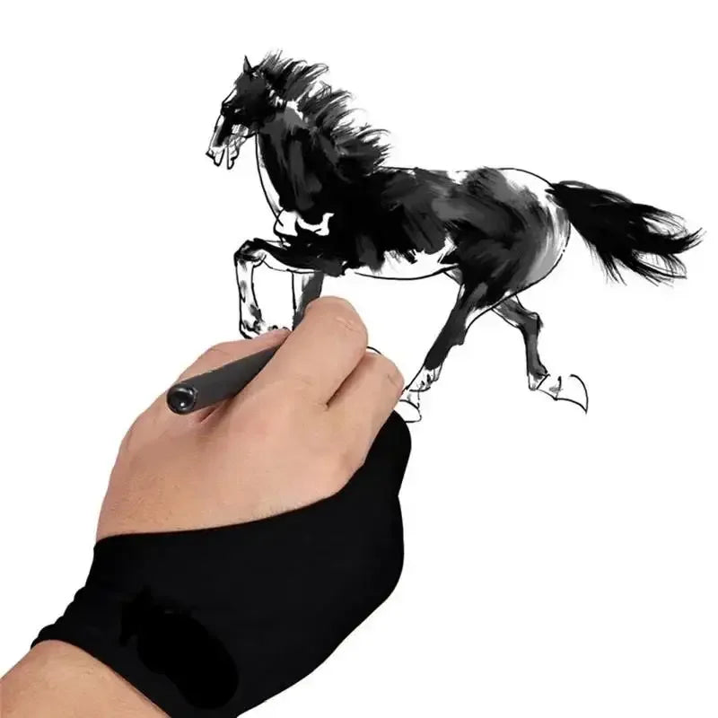 Two-Finger Anti-fouling Drawing Glove For Artist Drawing Pencil Graphics Tablet Pad Pen Palm Rejection Glove for iPad & Android