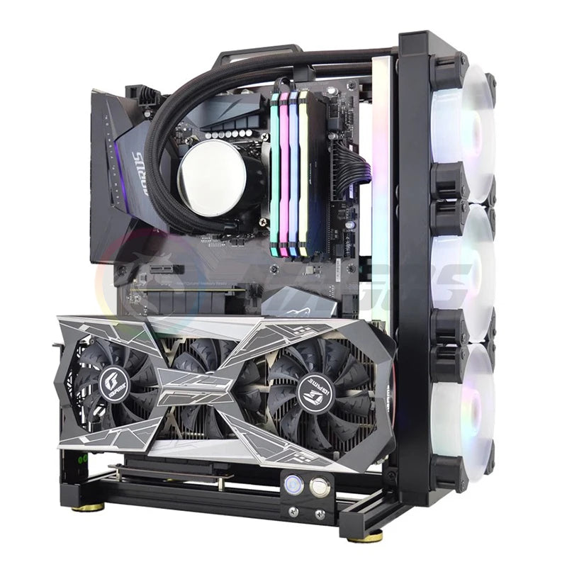 Open Computer Chassis DIY Creative Aluminum Frame Air Water Cooler 360 MOD ATX/ ITX / MATX Frame Desktop Case