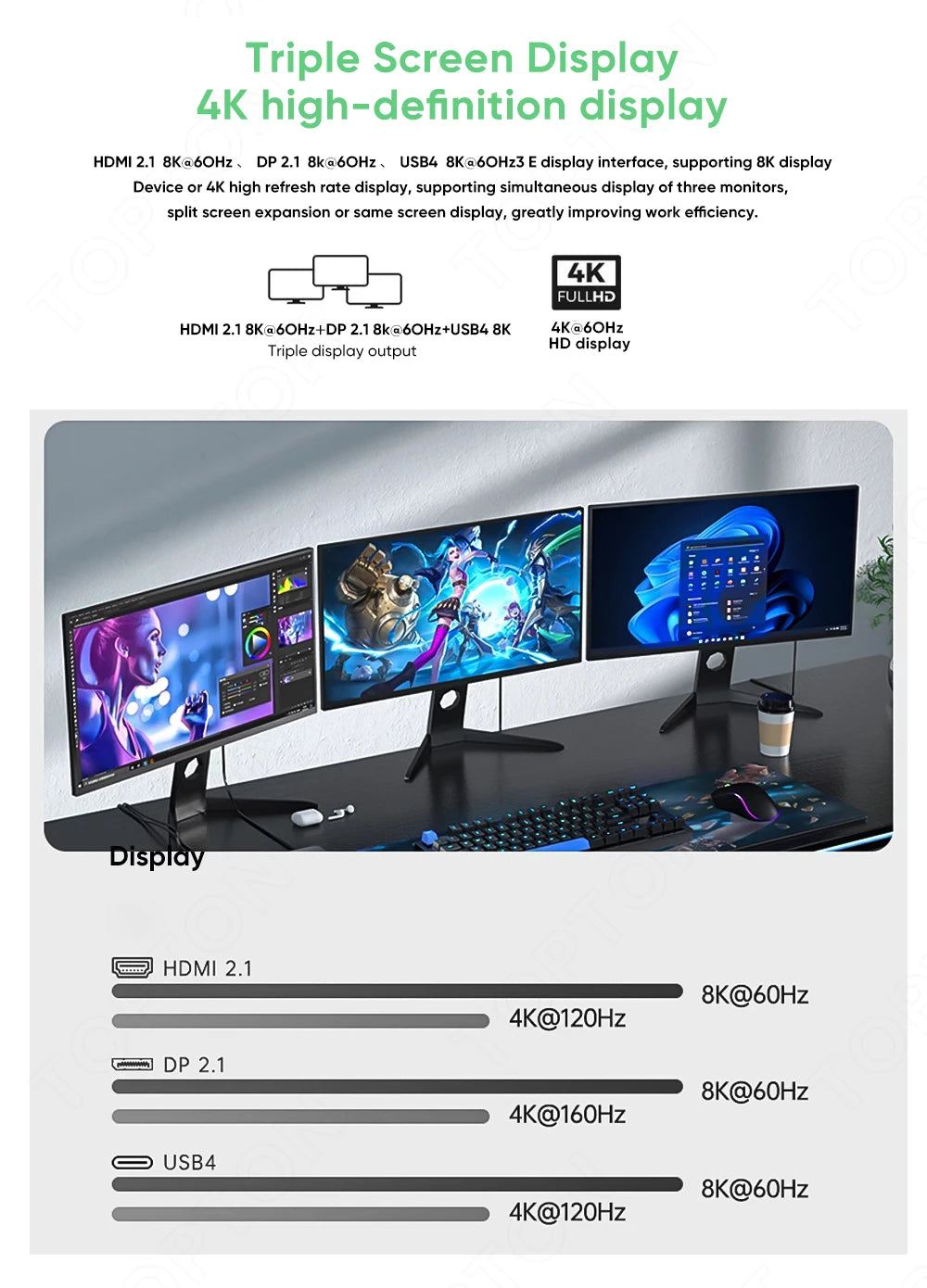 Topton Mini PC Gamer Oculink AMD Ryzen AI 9 HX 370 365 7 pro 360 USB4.0 2xDDR5 2xPCIe4 Windows 11 WiFi6 Desktop Gaming Computer