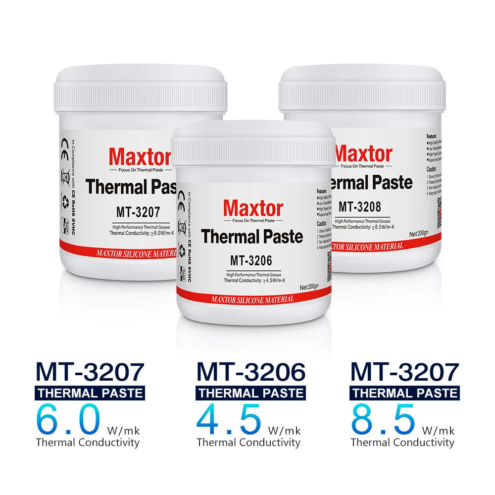 Maxtor Thermal Paste 200g CPU Paste Non-Conductive Thermal Conductive Grease Paste Heat Transfer Grease for CPU Graphics Cooling
