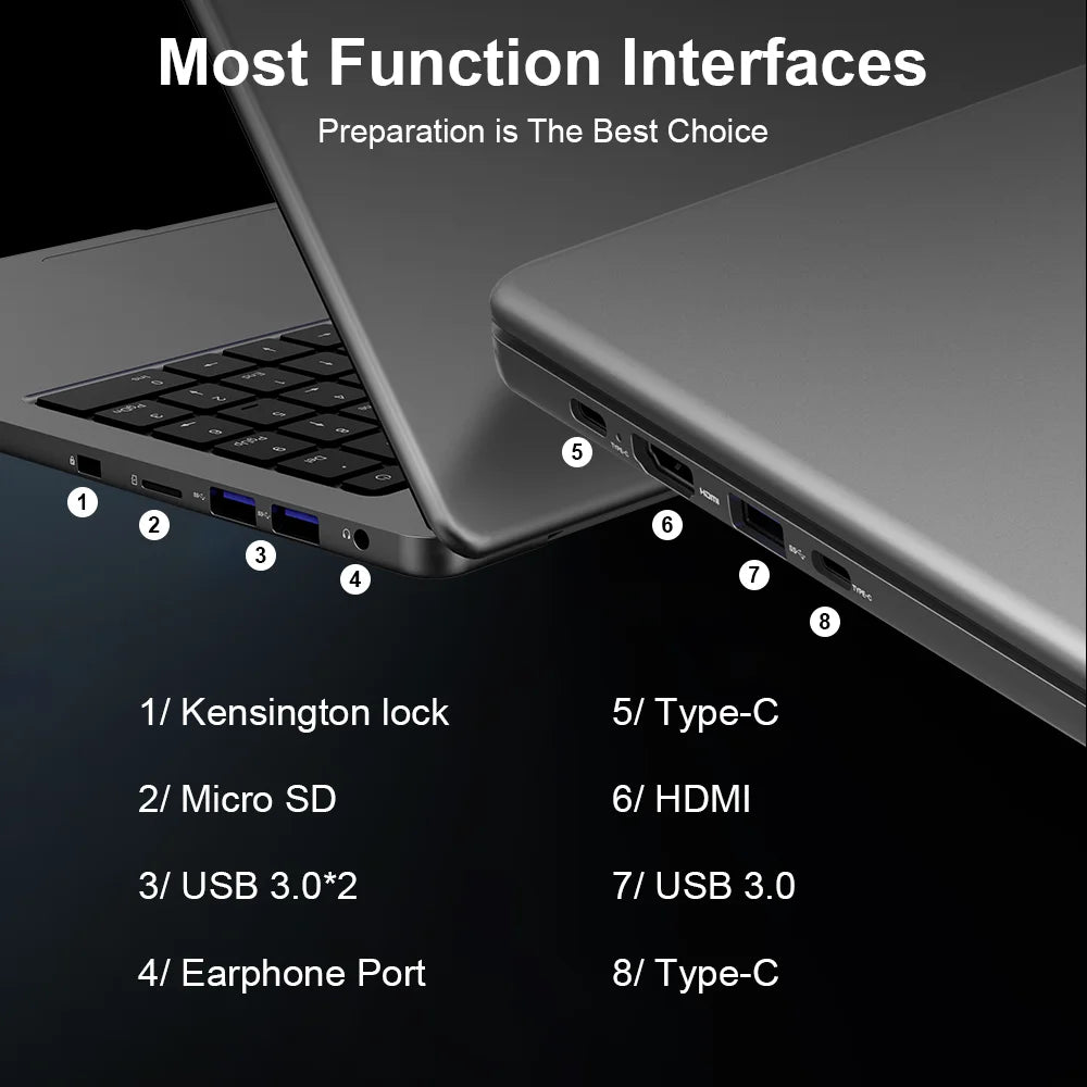 Ninkear A15 Pro Laptop AMD Ryzen 5 7430U 16GB RAM 1TB SSD Fingerprint Unlock 16 inch 120Hz 2560*1600 Screen Notebook Computer