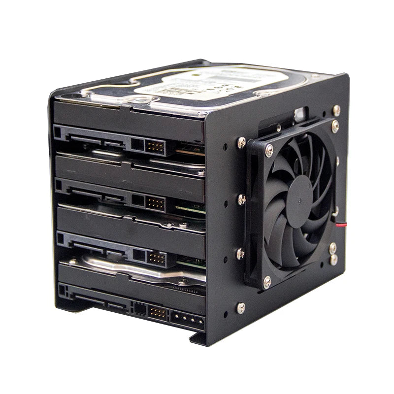 Chassis built-in 4F mechanical hard disk bracket metal 4x3.5 hard disk superimposed expansion fan cooling For PC case