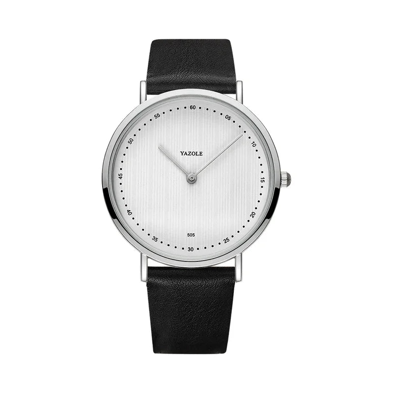 YAZOLE Quartz Watches For Men Casual Minimalist Ultra-thin Mens Watch 30M Waterproof Simple Leather Belt Male Clock montre homme