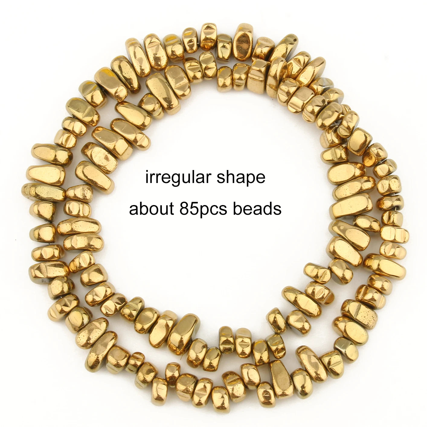 AAA+ Gold-Plated Color Retention Hematite Beads Natural Stone Round Spacer Loose Beads for jewelry Making DIY Bracelet 15inches