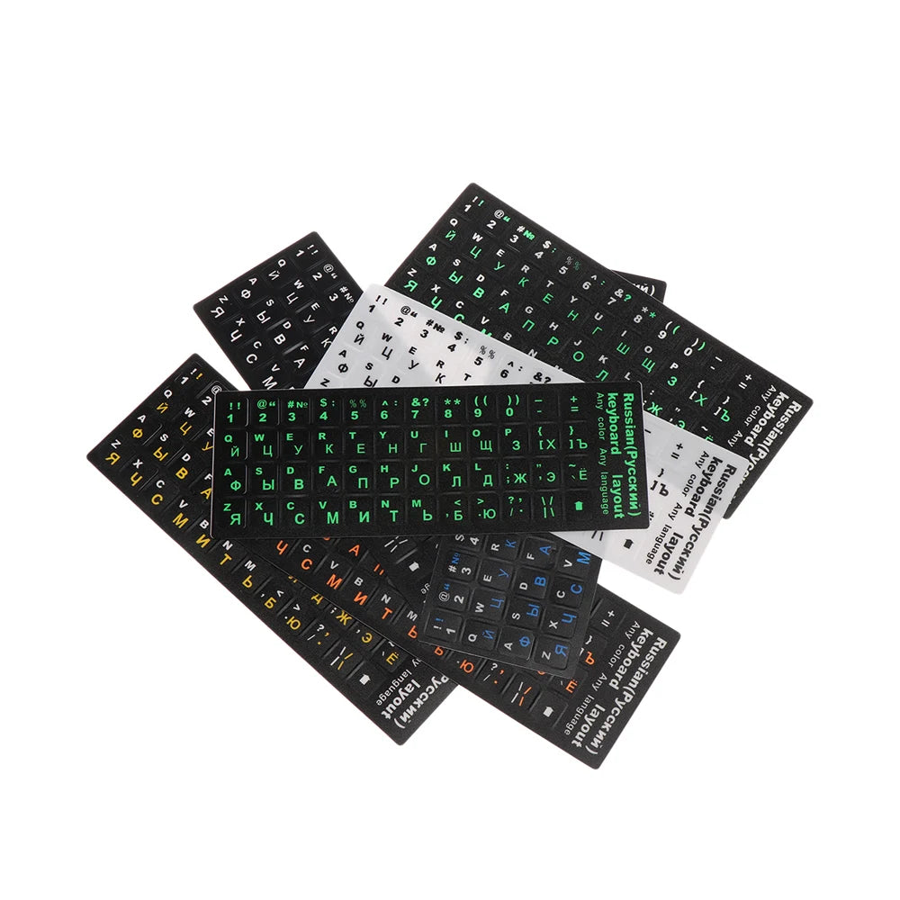 Russian Letters Keyboard Stickers Frosted PVC Waterproof Cover Sticker for Universal Notebook Computer Desktop Keyboard Laptop