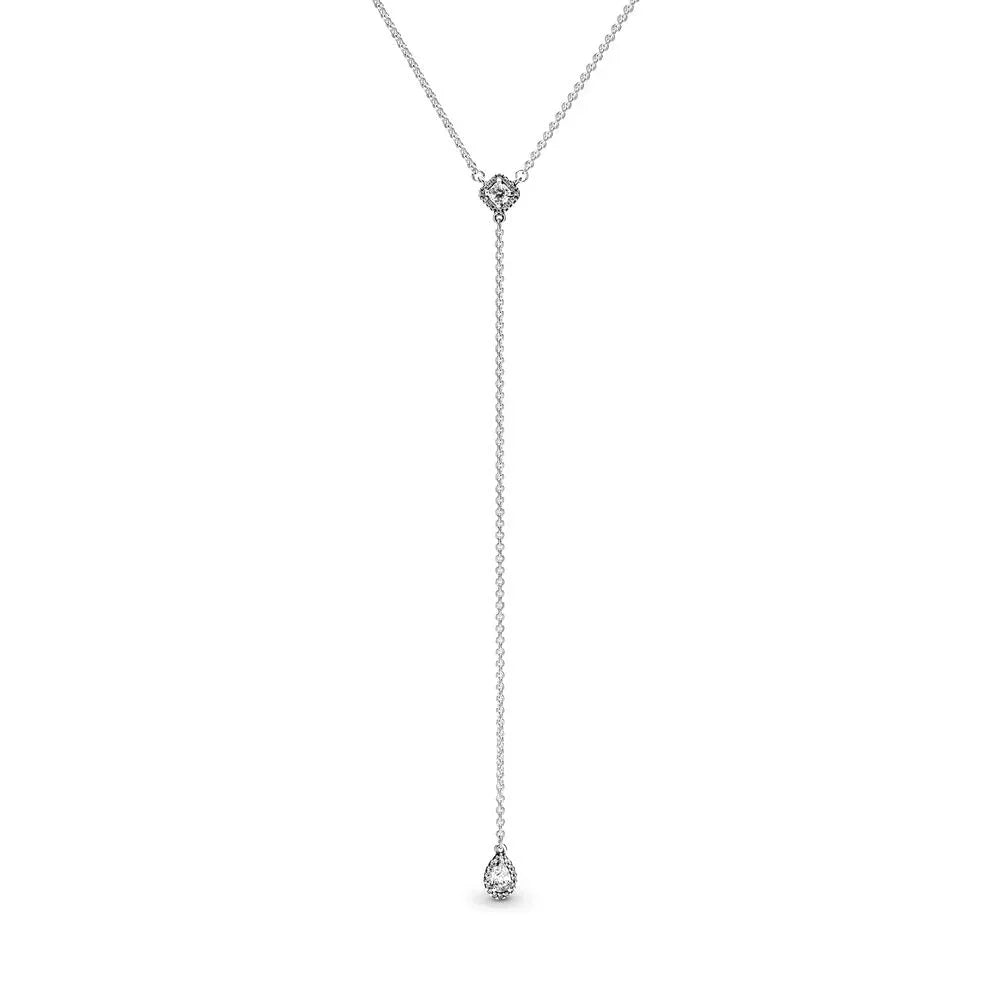 2021 New 100% 925 Sterling Silver pretty Sparkling Double Halo Collier Necklace Heart Family Tree Collier Fit Party Gift