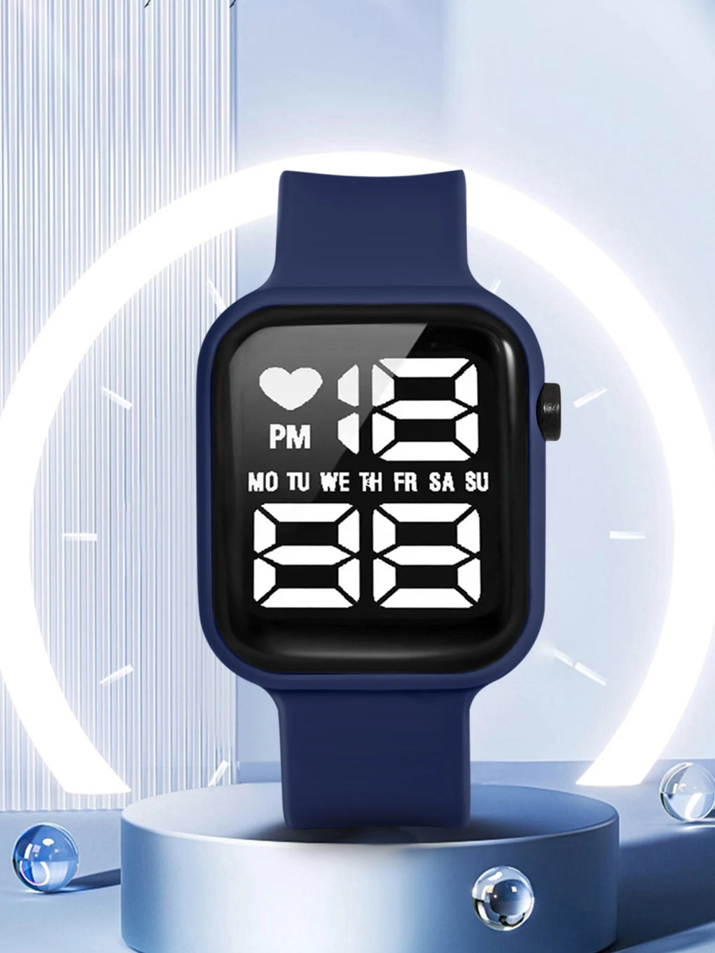 Children's Electronic Watch With heart-shaped Date Display Minimalist Sports Electronic Watch Student Daily Life Digital Watch