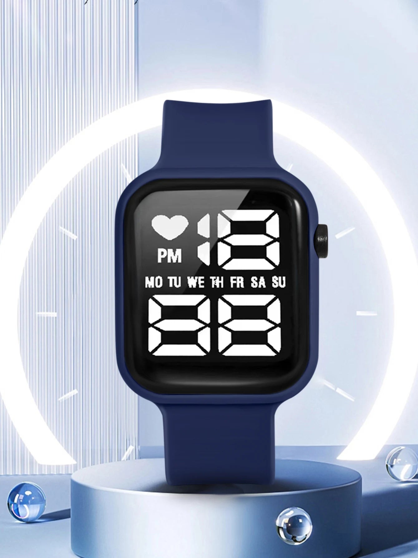 Children's Electronic Watch With heart-shaped Date Display Minimalist Sports Electronic Watch Student Daily Life Digital Watch