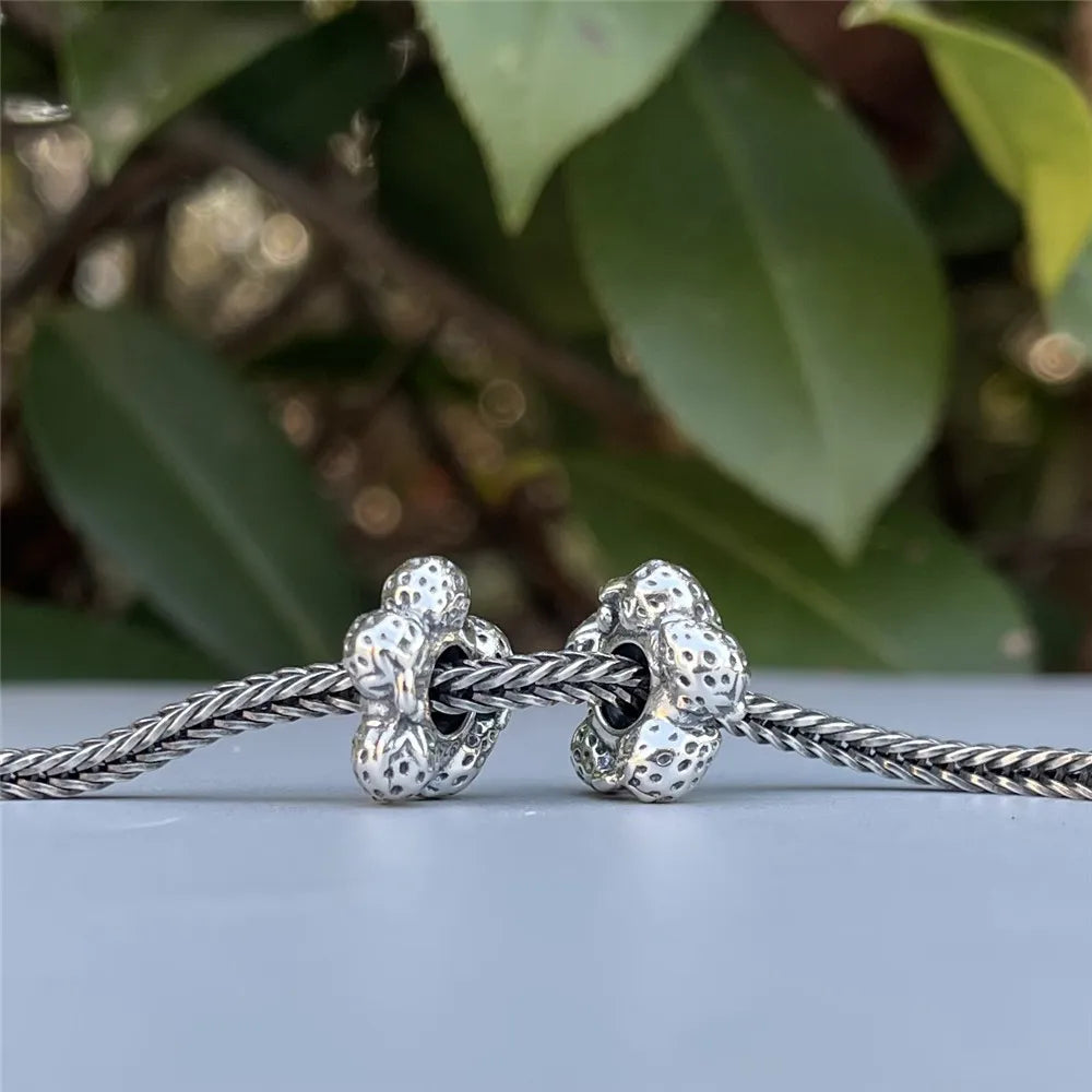 Mistletoe 925 Sterling Silver Cute Sweet Strawberries Stopper Spacer Charm Bead Fit European 3.0mm Bracelet Jewelry