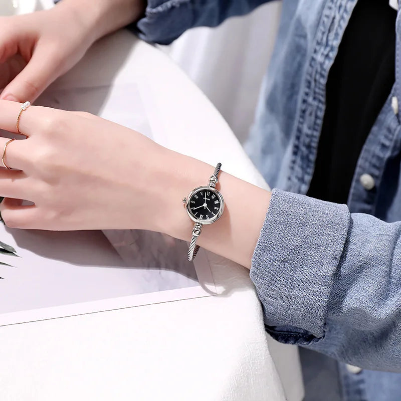 2PCS Fashion Luxury Women's Watch Gold Fine Strap Ladies Watch For Bracelet Montre Femme Female Wrist Watch Women Clock Relojes