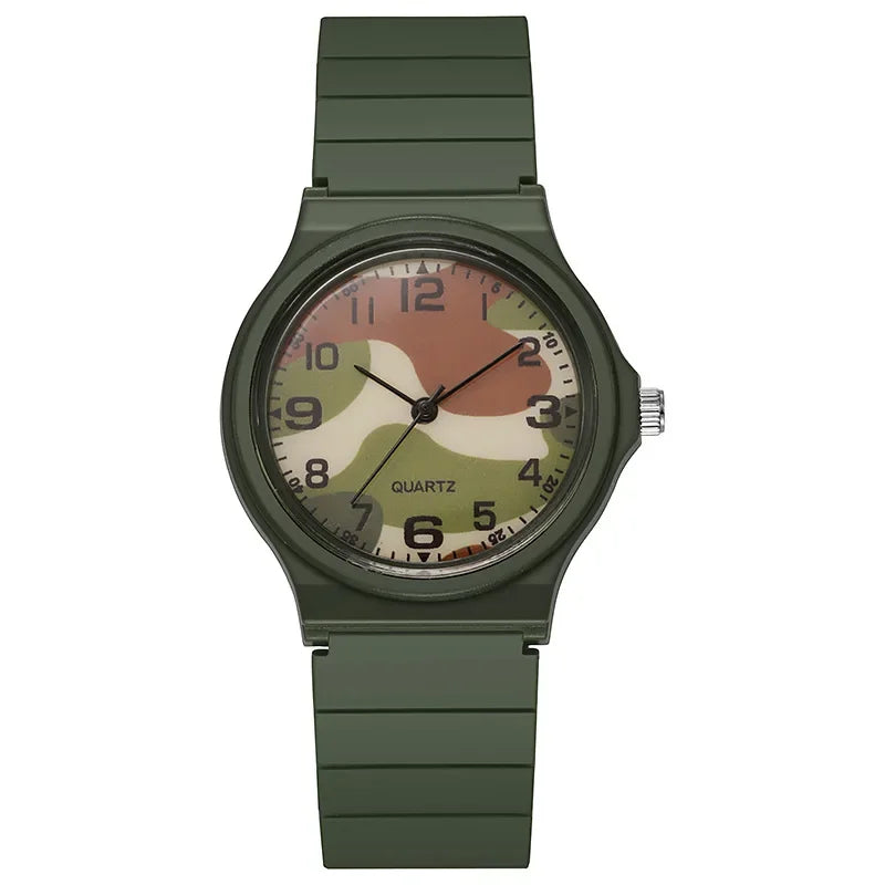 Fashion Camouflage Band Quartz Mens Womens Wrist Watch Students Girls Boys Sports Watches Simple Fashion Quartz Watch Reloj