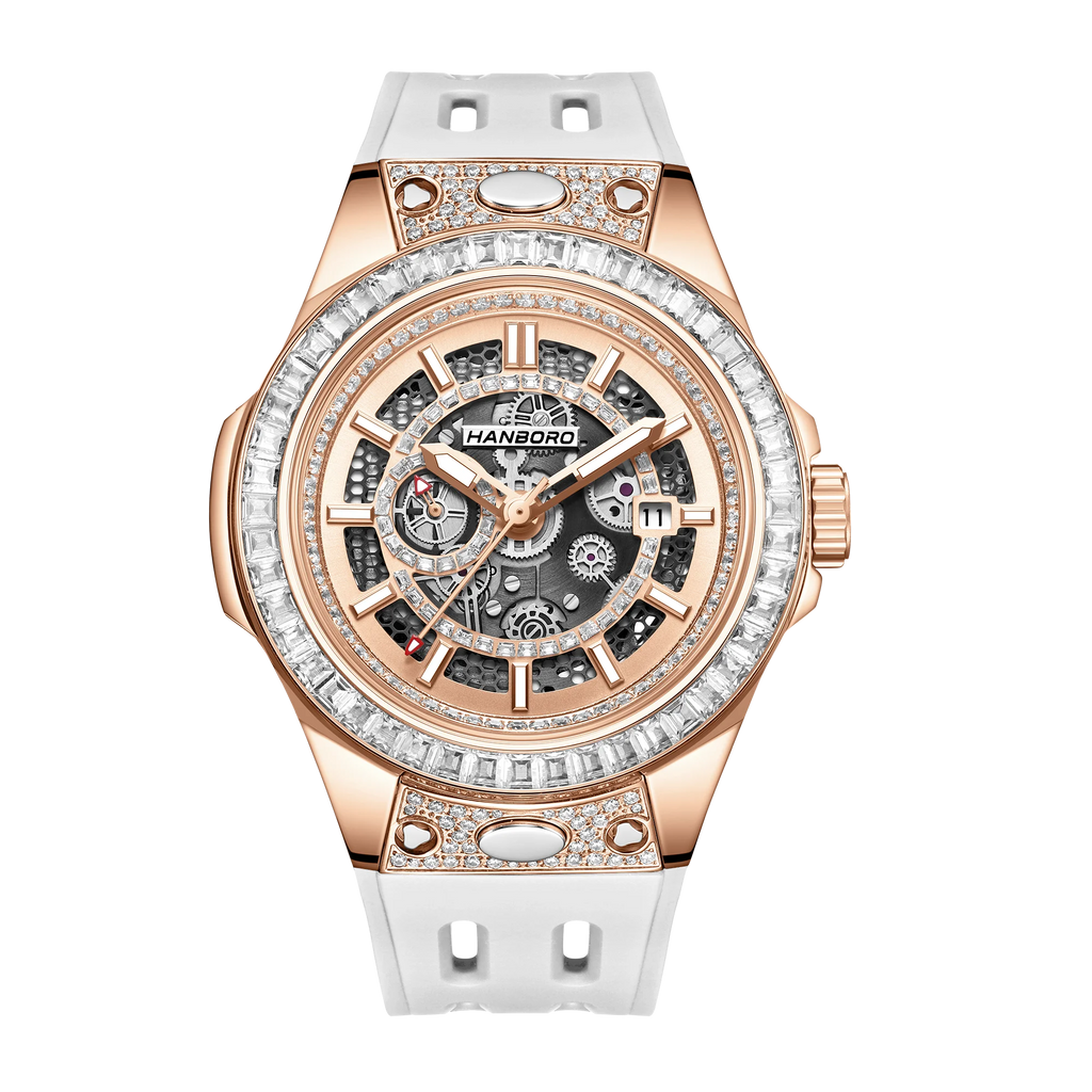 HANBORO super Bang Collection Fashion Light Luxury Quick Release Replaceable Strap Men's Automatic Mechanical Watch