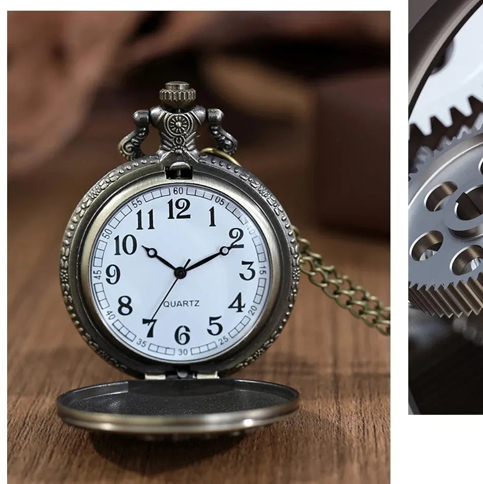 Roman Numerals Quartz Pocket Watch Men Women Hollow Case Carve Designs Necklace Best Gifts for Men Women