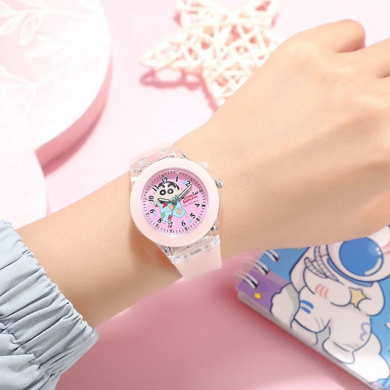 Cute Crayon Shin-chan Watch luminescence Anime Child Wrist Watch Cartoon Christmas Watchband Kids Gift