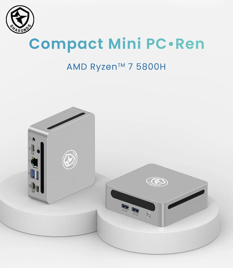 Mini PC Windows 11 Pro AMD Ryzen7 5800H Mini Computer 16/32GB DDR4 512GB/1TB PCIe M.2 SSD WiFi 6 BT5.2 Small Desktop Computer