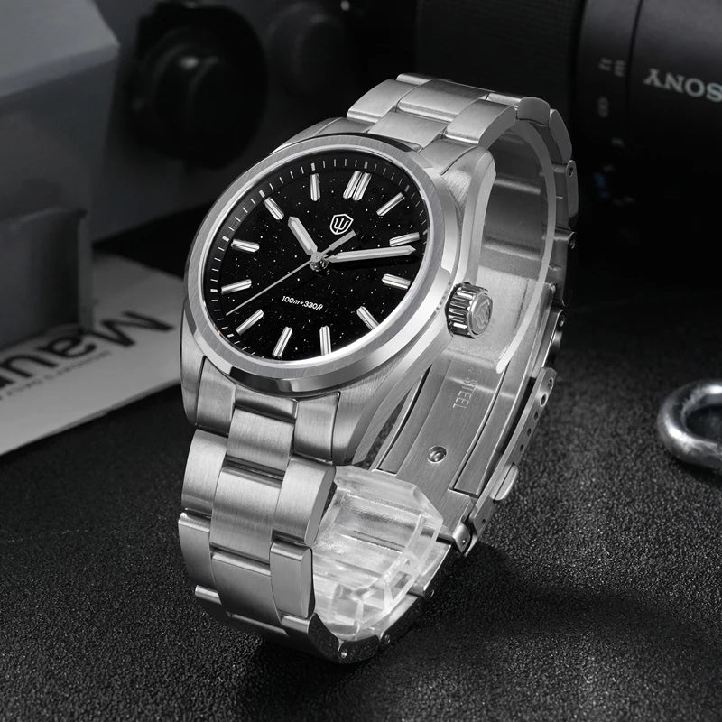 Watchdives WD0003B 36mm Quartz Men Watch VH31 Sweep Seconds Movement Stainless Steel Watches Luminous Waterproof Sapphire
