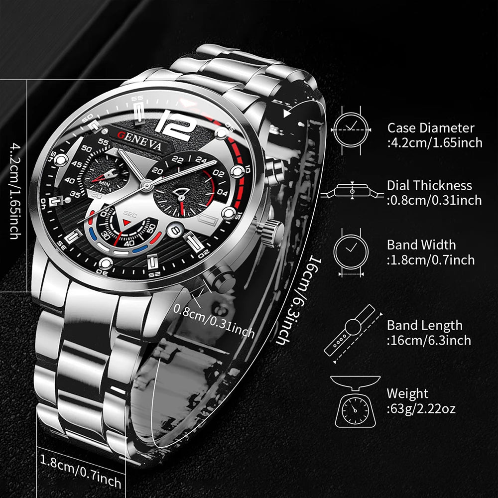 Men Business Watches Fashion Steel Band Male's Quartz Watch Relogio Masculino Reloj Hombre