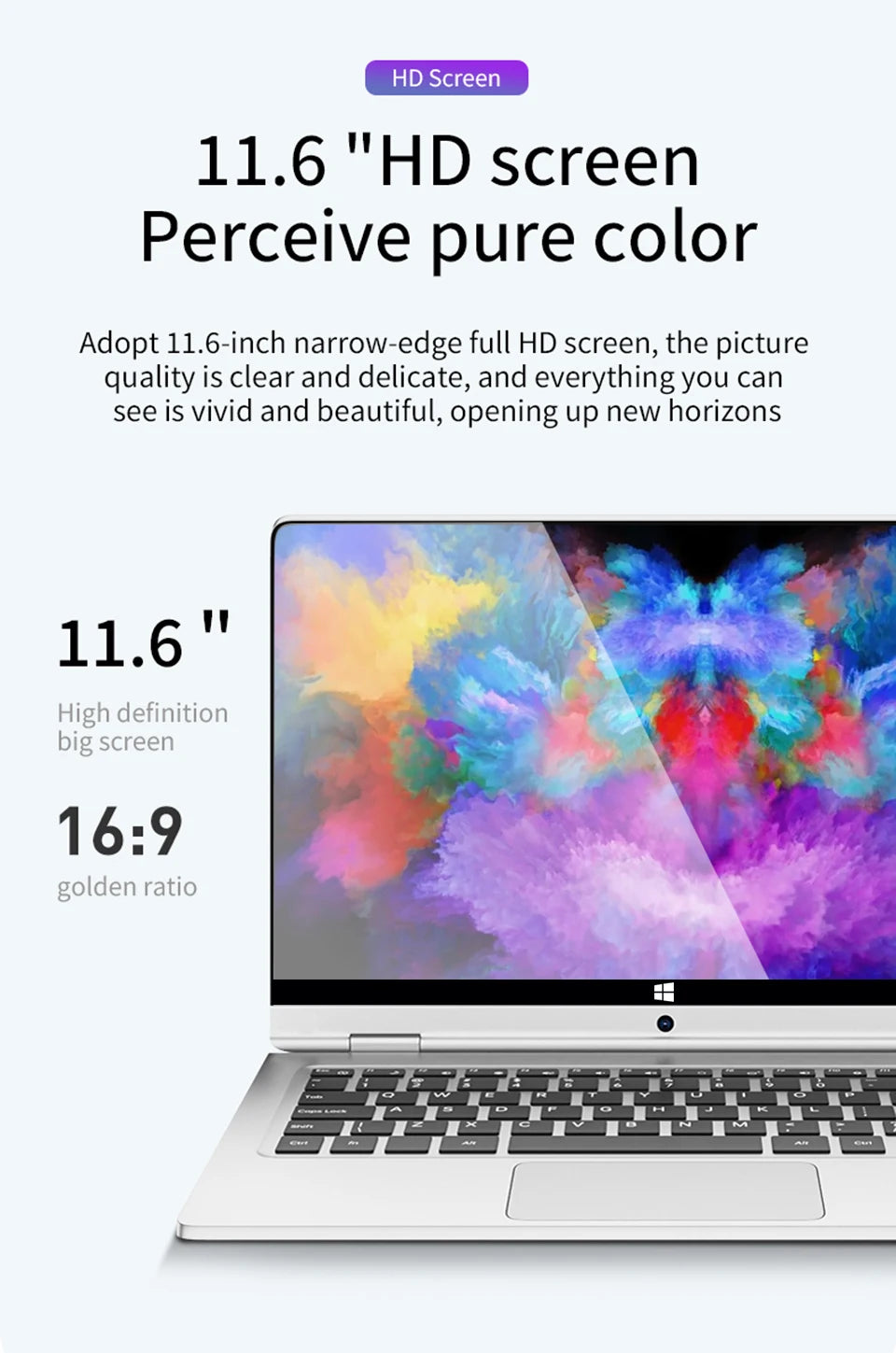 2 in 1 mini Laptop Computer Portable Touch Screen 11.6" Intel i7-8500Y 8GB 1TB Windows 11 Pro Office Learning Tablet PC Notebook