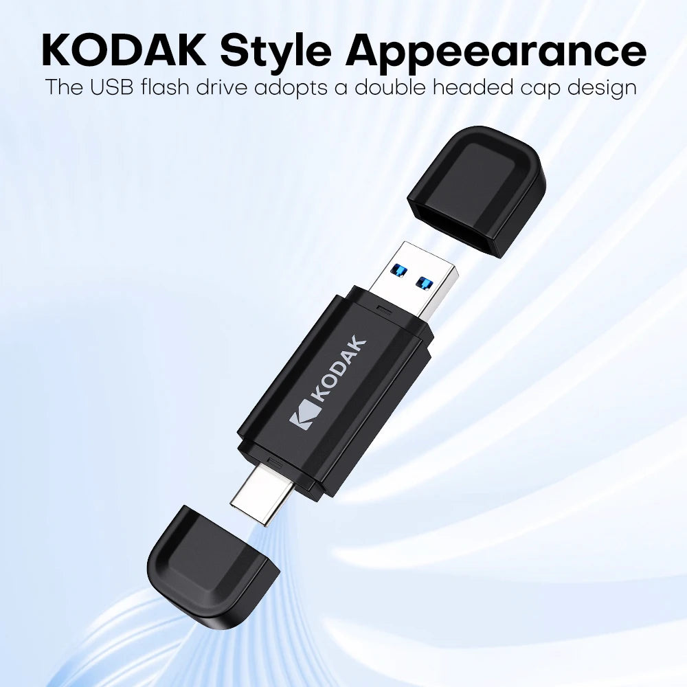 KODAK USB 3.2 Type-C Flash Drive 128GB 64GB USB3.2 Gen 1 OTG High Speed Pen Drive Memory Stick Pendrive for Phone Computer