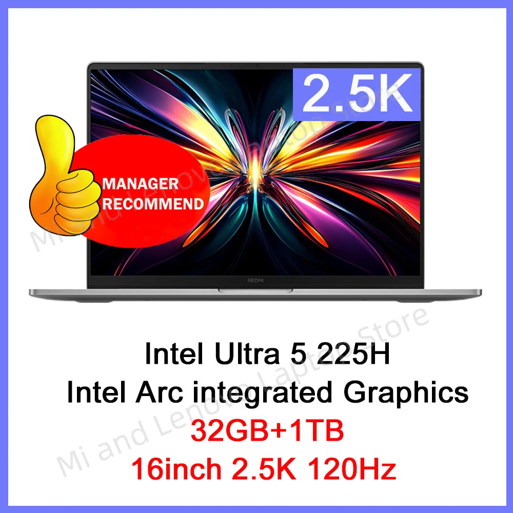 REDMI Book Pro 16 2025 Ultra5-225H 32GB+1TB 2.5K 120Hz Screen Grey