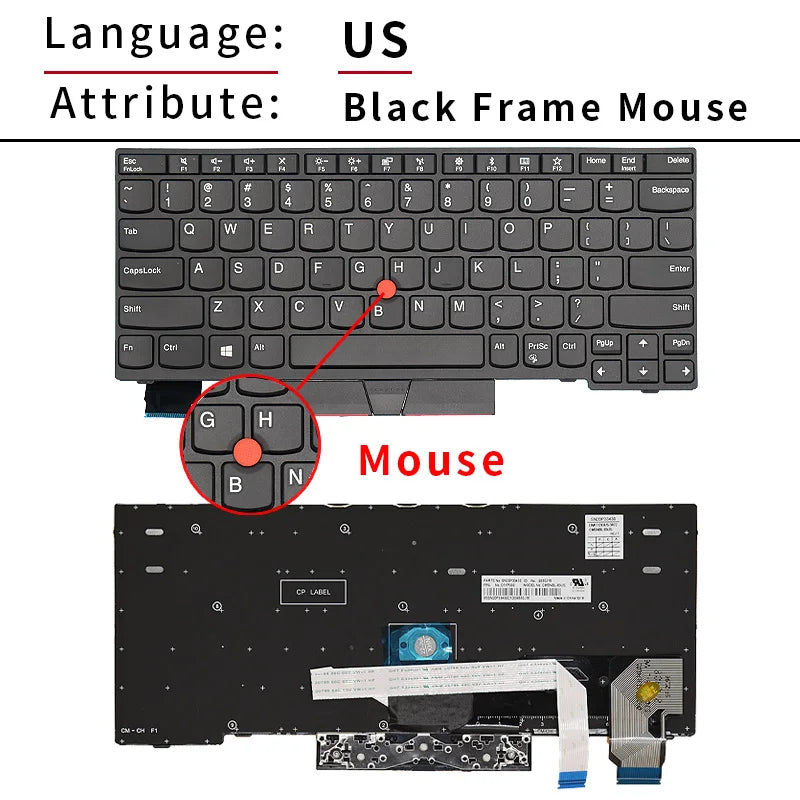 New US Russian Backlight Laptop Keyboard For Lenovo Thinkpad X13 L13 X280 A285 X390 X395 01YP160 01YP040 01YP142 01YP222 01YP120