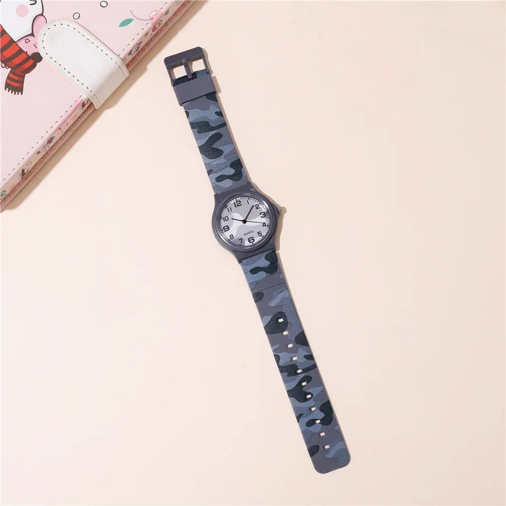 Fashion Camouflage Band Quartz Mens Womens Wrist Watch Students Girls Boys Sports Watches Simple Fashion Quartz Watch Reloj