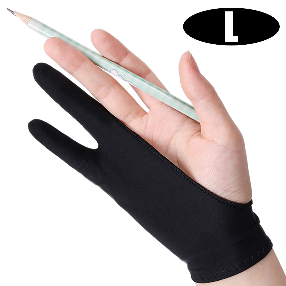 1-4Pcs Two-finger Artist Glove Palm Rejection Tablet Drawing Gloves for iPad Pro Air Graphic Tablet Smudge Guard Painting Gloves