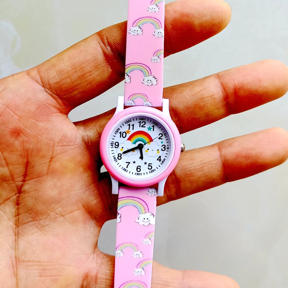 MINISO Cartoon Superhero Princess Unicorn Butterfly  Silicone Kids Children Boys Girls Quartz Birthday Party Gift Watches