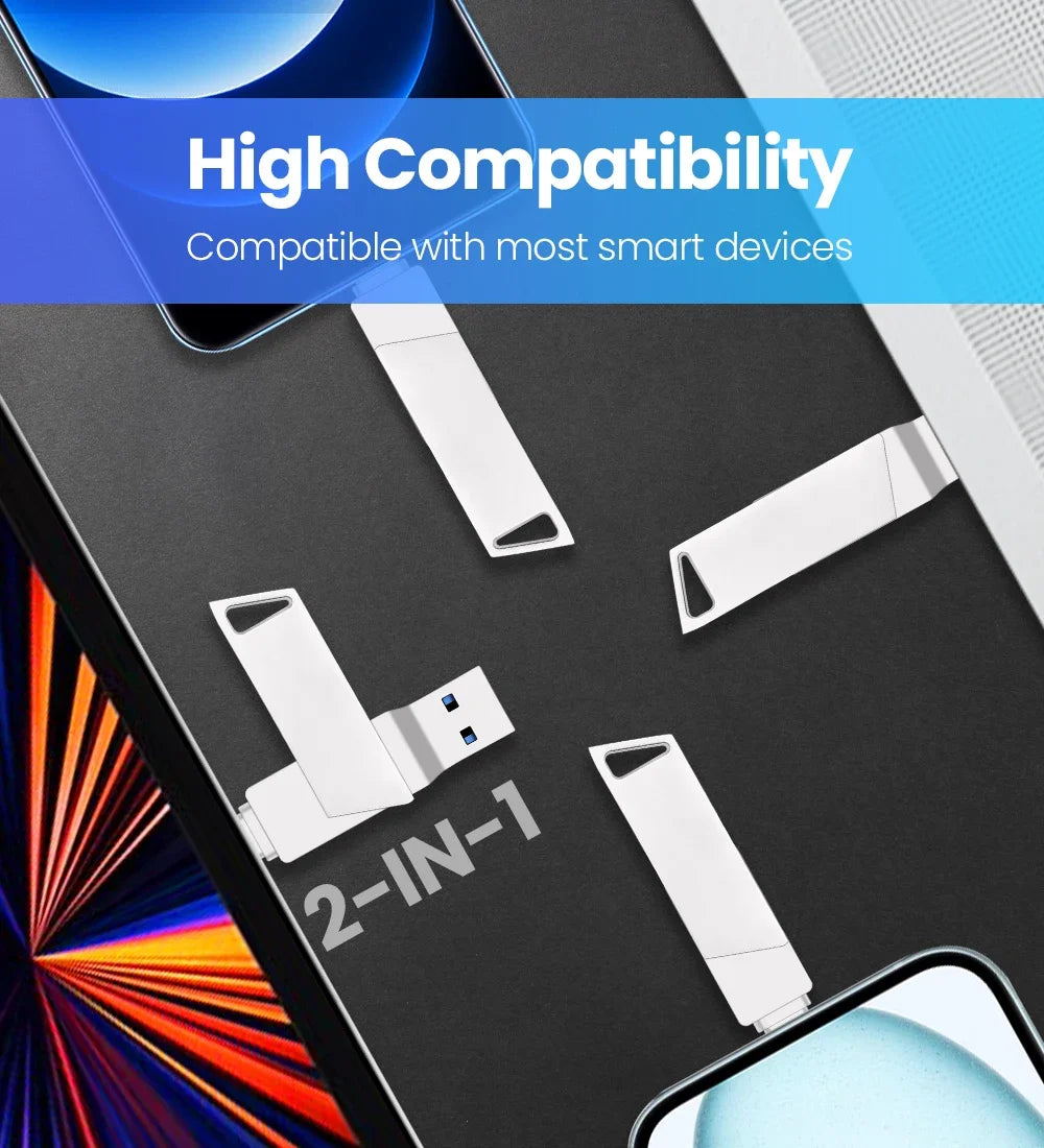 USB 3.0 TYPE-C High Speed USB Flash Drive 256GB USB-C for Android Phone Pen Drive 128GB Rotatable Pendrive Creative Gift 64GB