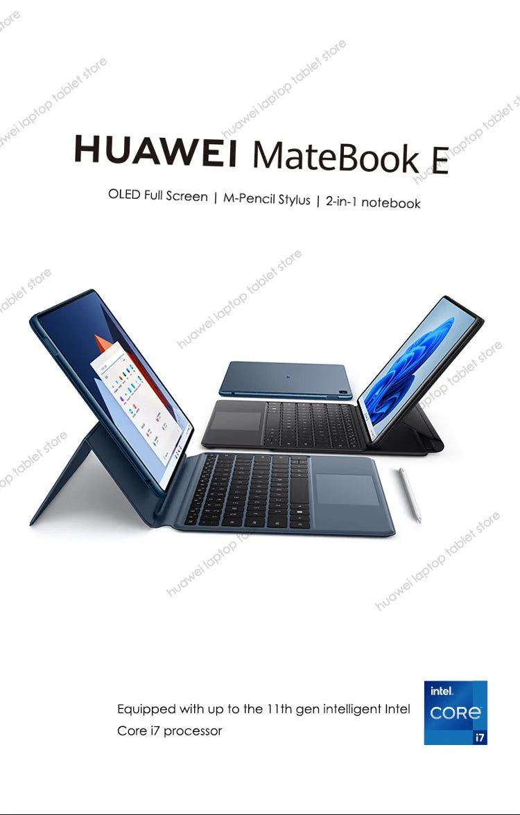 2022 HUAWEI MateBook E Tablet Mini Pc 12.6 Inch OLED Full Screen 2 In 1 Laptop i5/i7 8GB16GB 256GB/512GB  Windows 11 Notebook