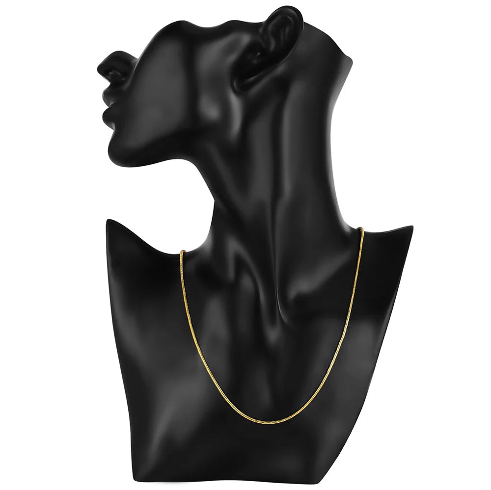 New 925 Sterling Silver 2MM Snake Chain 18K gold color Necklaces 16/18/20/22/24/26/28/30 Inches Women Men Jewelrys Gifts